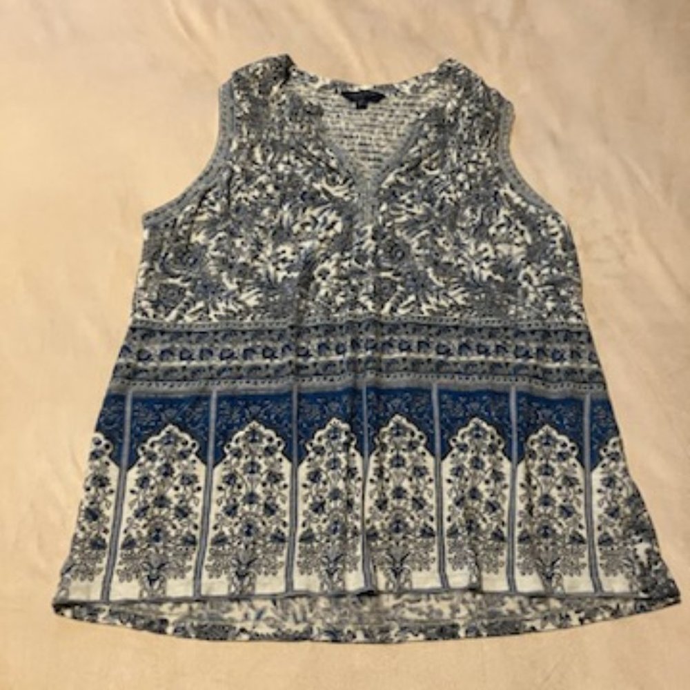 Lucky Brand blue and white sleeveless top size S